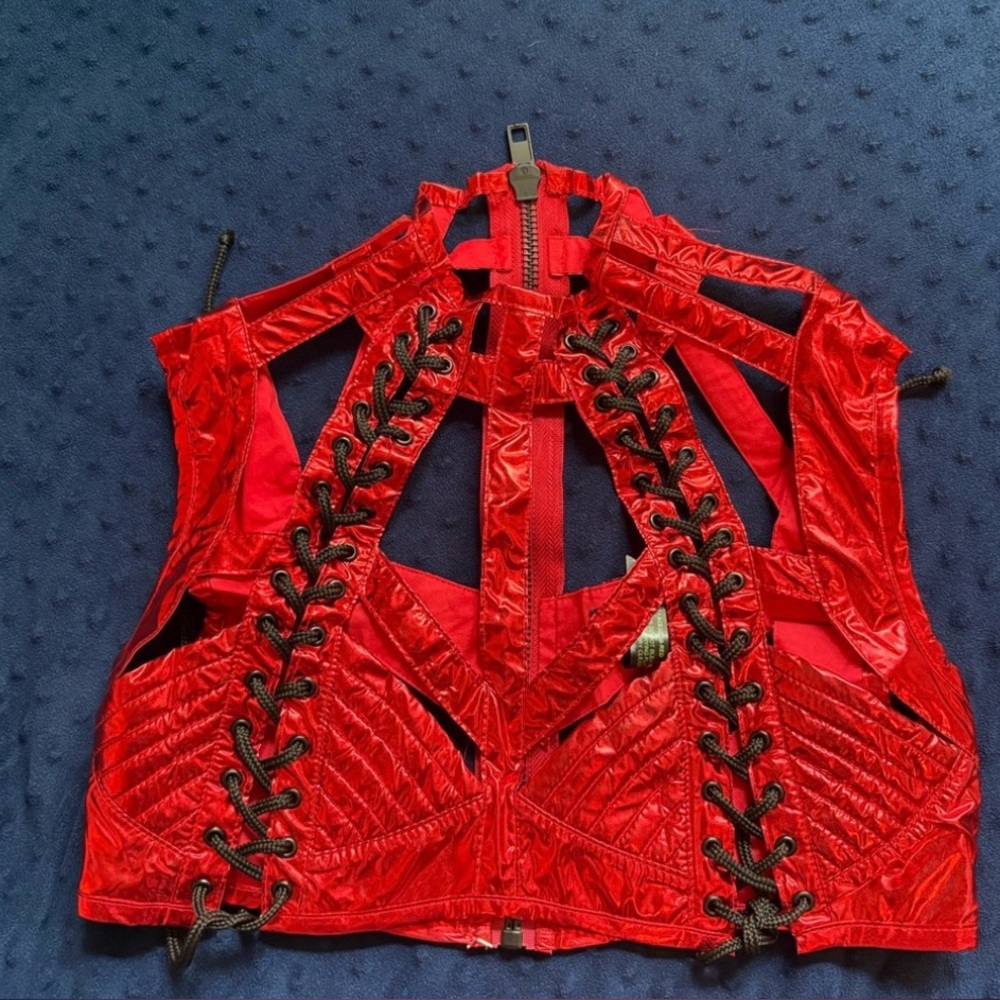 CLUB EXX RUDE AWAKENING HARNESS BRA TOP - RED